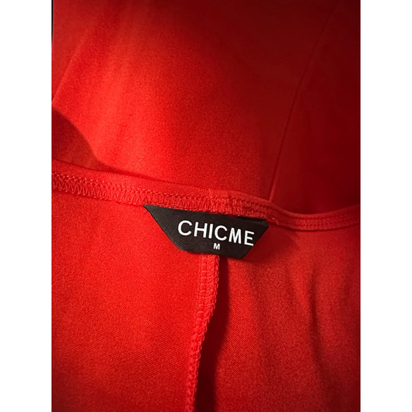 Women's Holiday CHICME Red Long Sleeve Sweetheart Neck Dress Size M - Picture 10 of 12